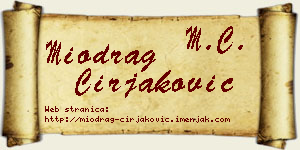 Miodrag Ćirjaković vizit kartica